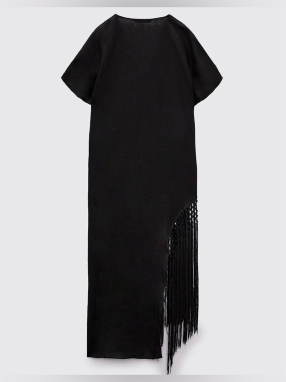 Zara Fringed Linen Tunic Dress - Picture 5 of 8